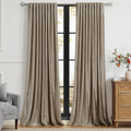 Cream Ivory Curtains 63 inch for Living Room,2 Panels Drapes Blackout Rod Pocket Back Tab Window Treatment Room Darkening Thick Decorative Curtains for Bedroom