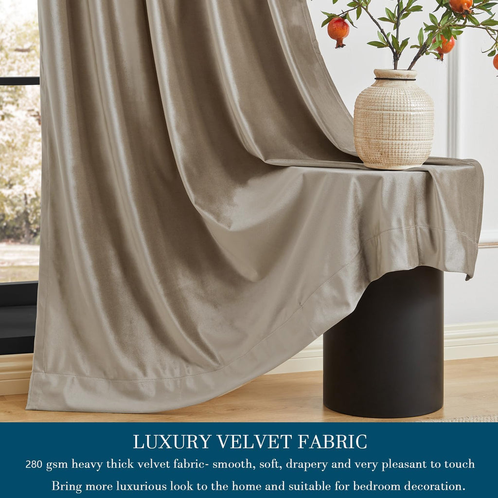 Cream Ivory Curtains 63 inch for Living Room,2 Panels Drapes Blackout Rod Pocket Back Tab Window Treatment Room Darkening Thick Decorative Curtains for Bedroom