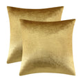 Gold Velvet Decorative Throw Pillow Covers,18x18 Pillow Covers for Couch Sofa Bed 2 Pack Soft Cushion Covers