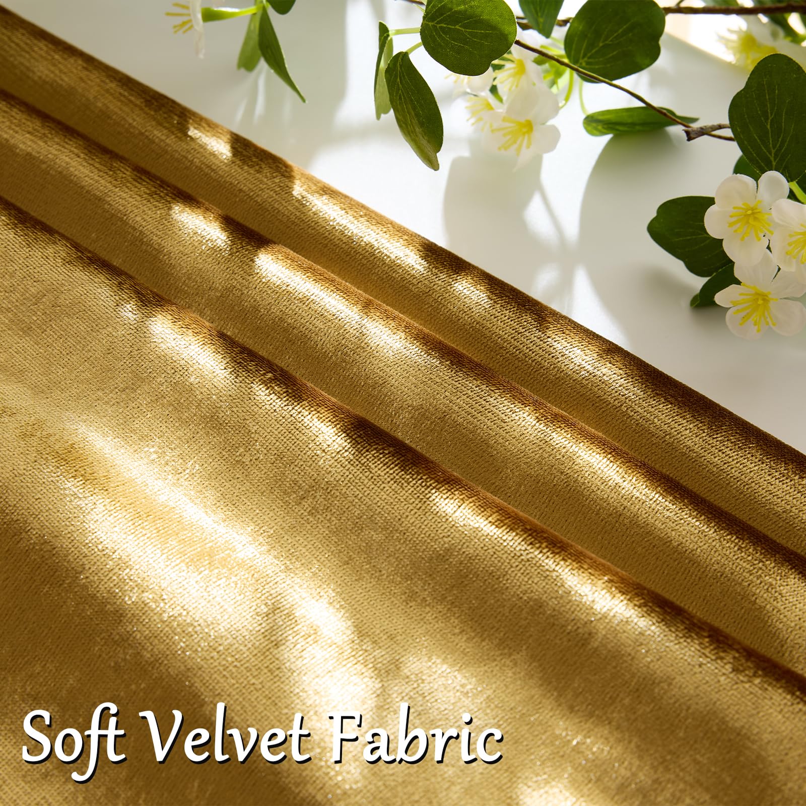 Gold Velvet Decorative Throw Pillow Covers,18x18 Pillow Covers for Couch Sofa Bed 2 Pack Soft Cushion Covers
