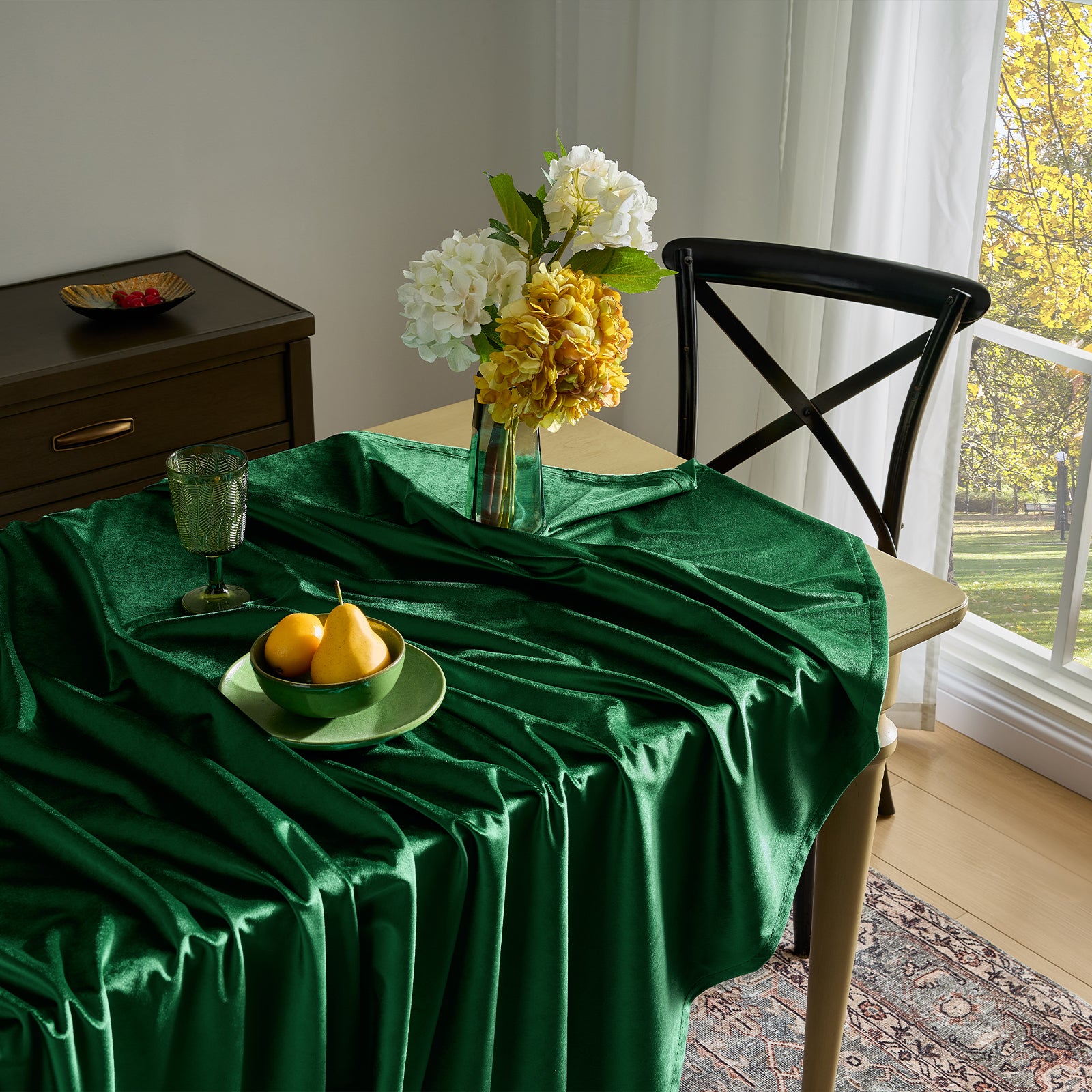 Fall Gold Velvet Square Tablecloth French Rustic Table Cloth Farmhouse Vintage Retro Tablecloths Washable Table Cover for Christmas Party Wedding Kitchen Dinning Tabletop Decoration,52x52 Inch